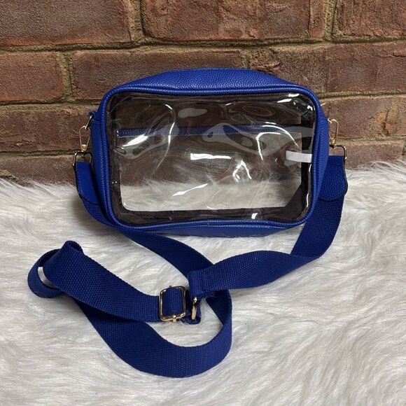 Royal Blue & Clear Crossbody Bag - Picture 1 of 4